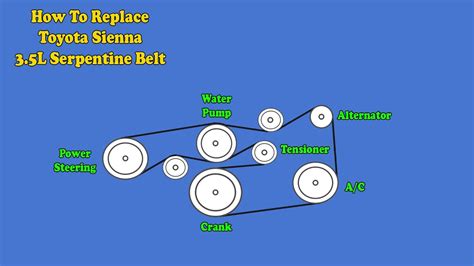 toyota sienna drive belt|2007 sienna serpentine belt diagram.